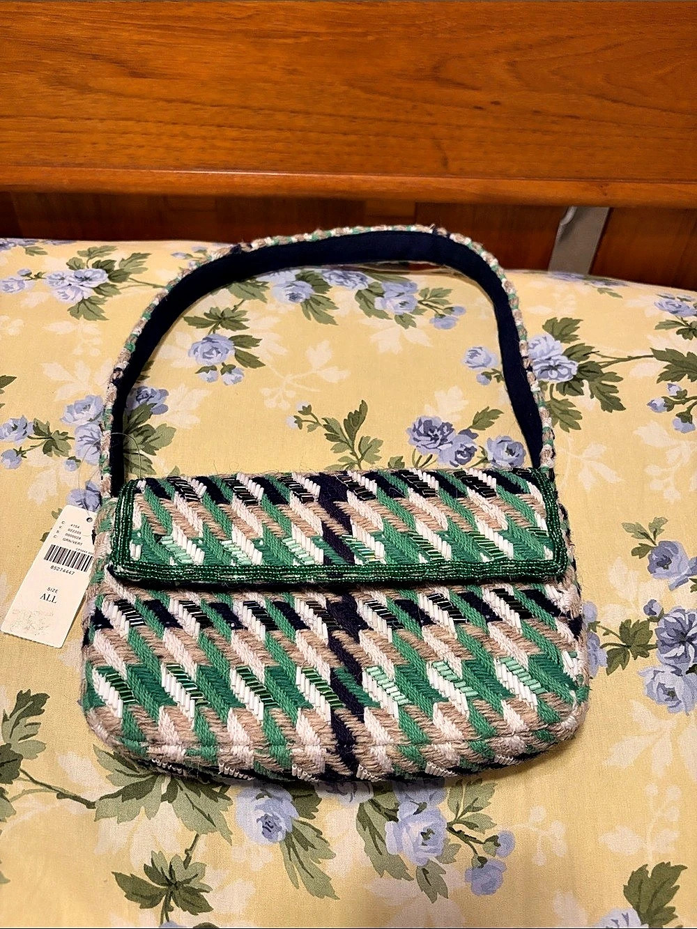 Anthropologie The Fiona Beaded Bag: Icon Edition Woven Shoulder Bag